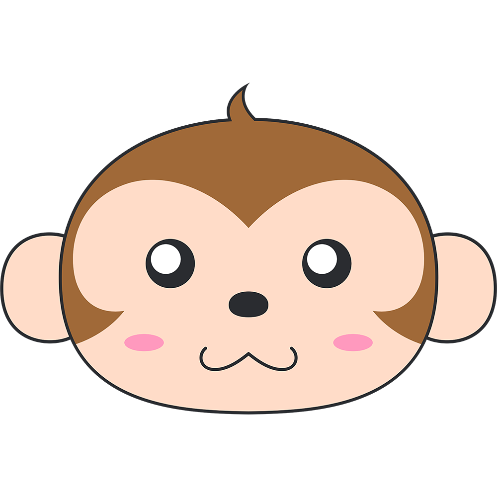 サル（猿）の顔イラスト【無料・フリー】