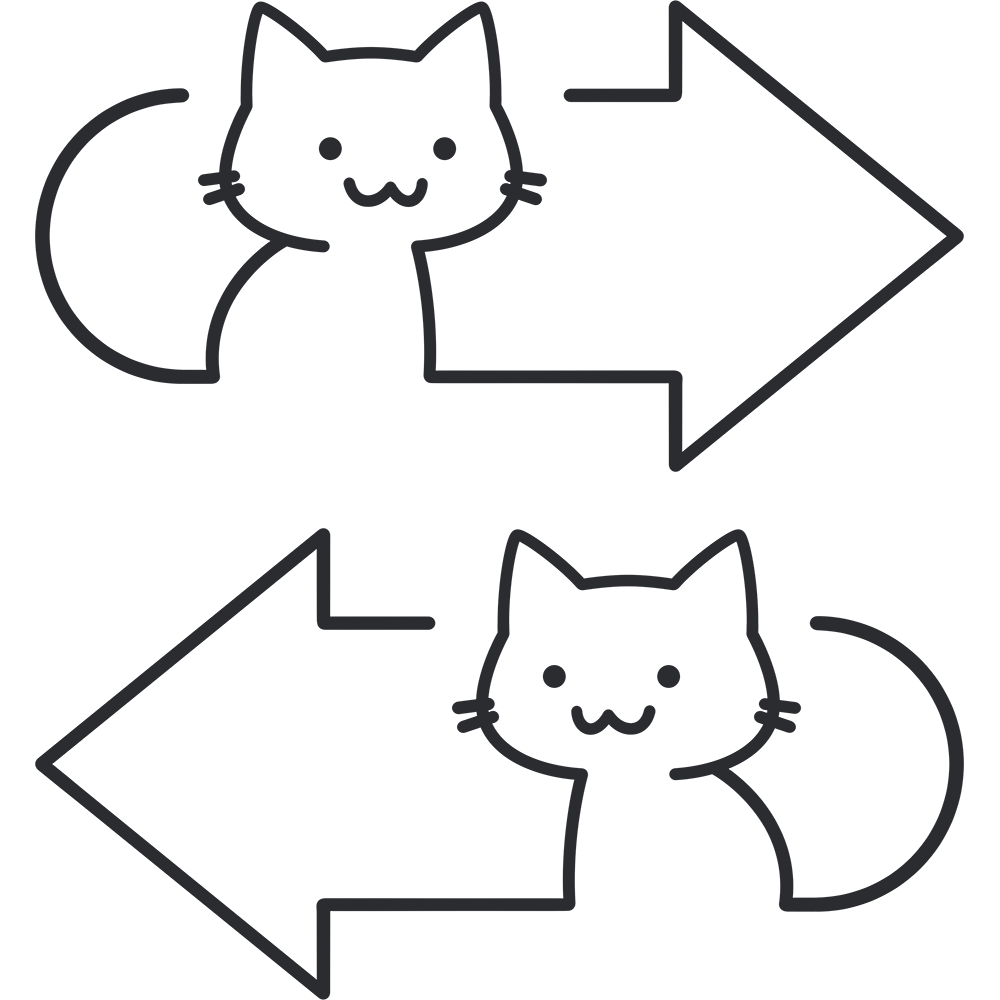 猫矢印のイラスト（2）【無料・フリー】