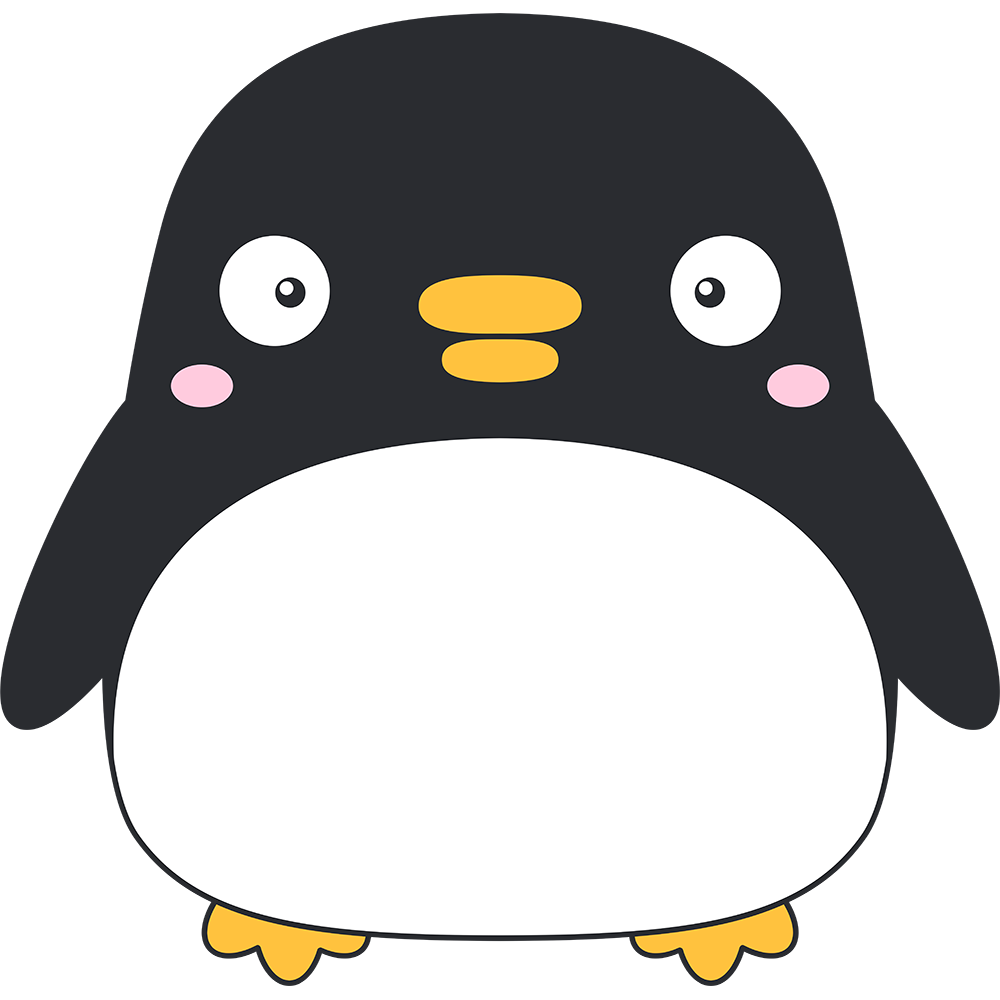ゆるキャラ風ペンギン（鳥）のイラスト【無料・フリー】