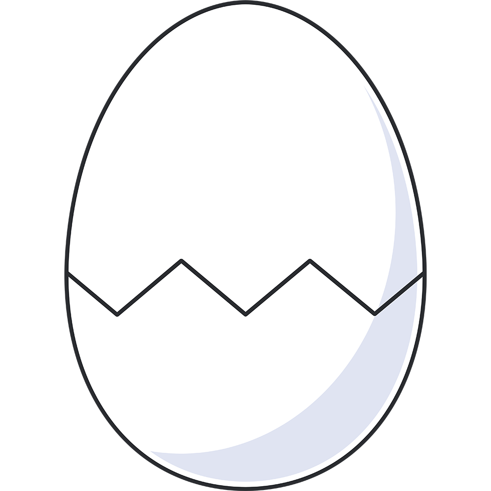 ひびの入った卵のイラスト【無料・フリー】