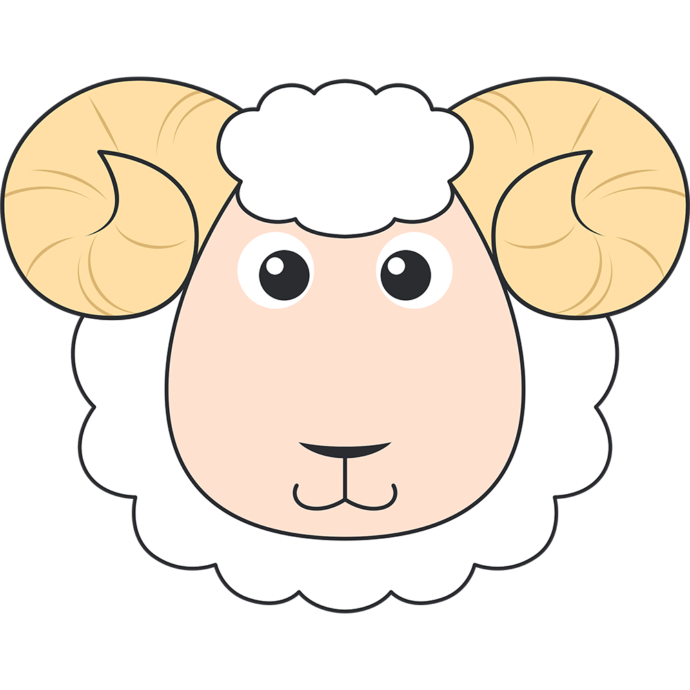 ヒツジ（羊）の顔イラスト【無料・フリー】