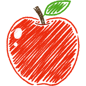 リンゴの手書きイラスト