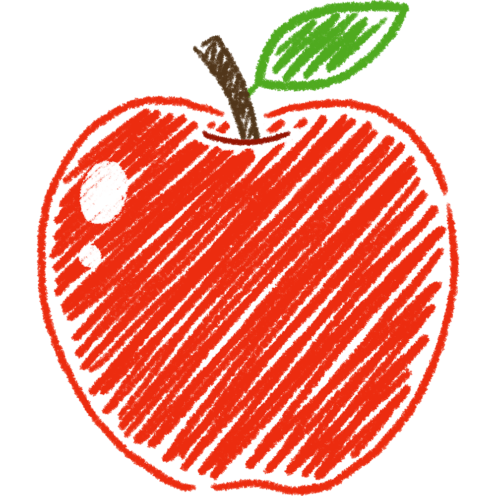 リンゴの手書きイラスト【無料・フリー】