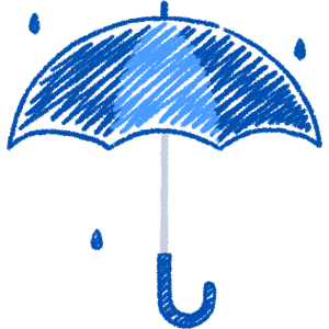天気・雨・傘の手書きイラスト