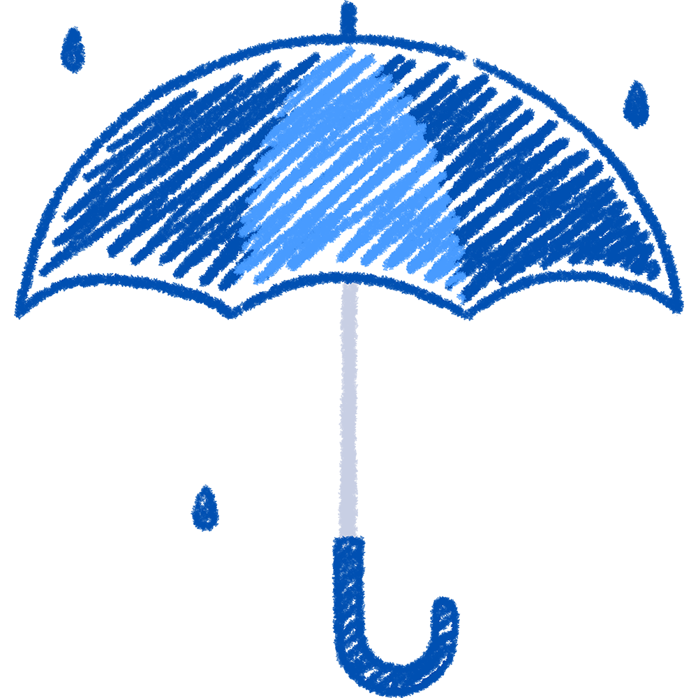天気・雨・傘の手書きイラスト【無料・フリー】