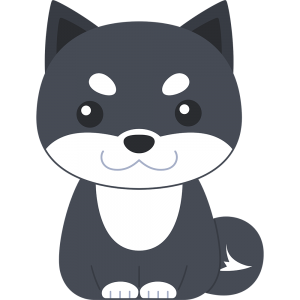 座る黒柴 柴犬3 無料イラスト かわいいフリー素材集 ねこ画伯コハクちゃん