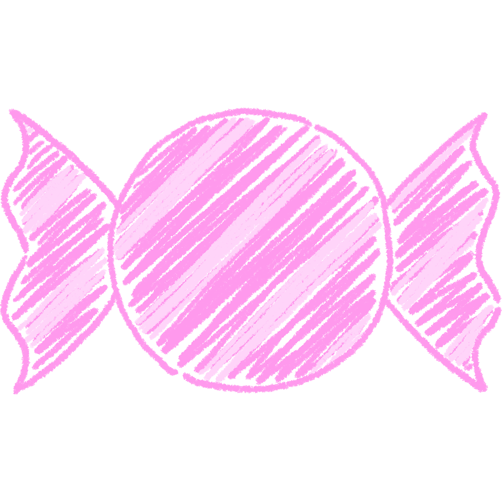 ピンクのキャンディ（飴）の手書きイラスト【無料・フリー】