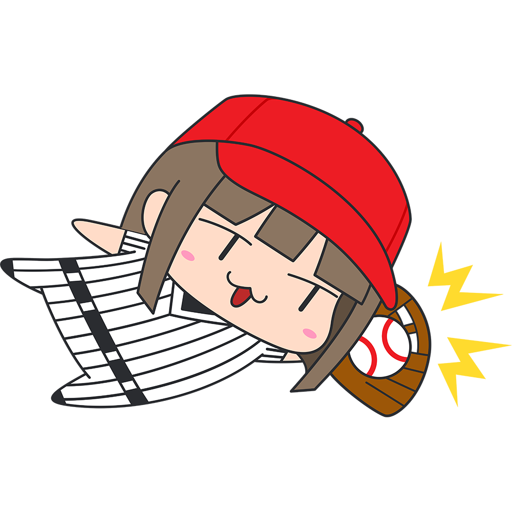 野球：ダイビングキャッチをする女子選手のイラスト【無料・フリー】