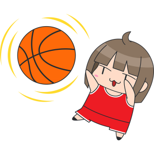 バスケ シュートをする女子選手のイラスト 無料 フリー