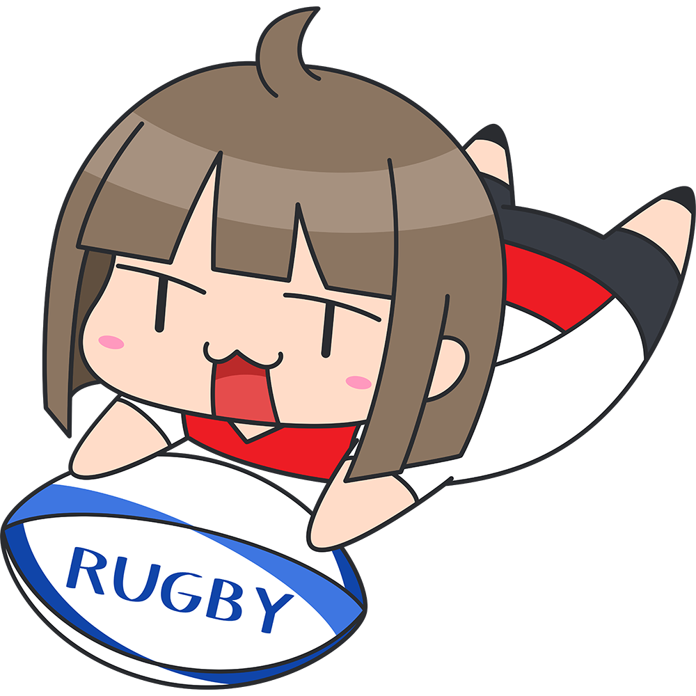 ラグビー トライを決める女子選手 無料イラスト かわいいフリー素材集 ねこ画伯コハクちゃん