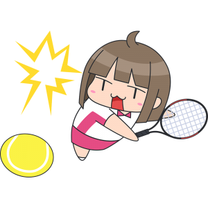 テニス スマッシュをする女子選手のイラスト 無料 フリー