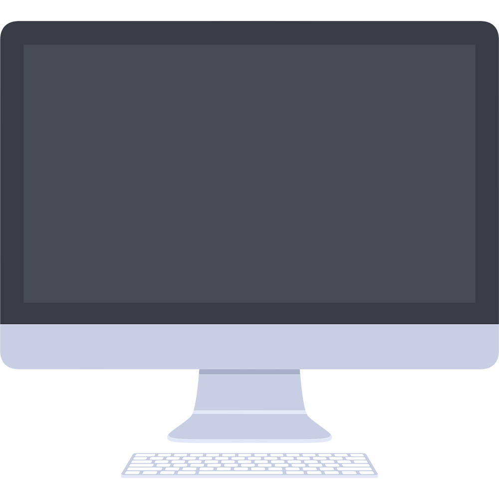 パソコン（iMac）とキーボードの無料イラスト