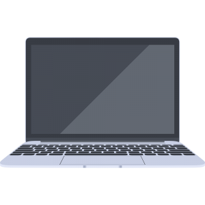 反射ありのMacBook風のノートパソコン