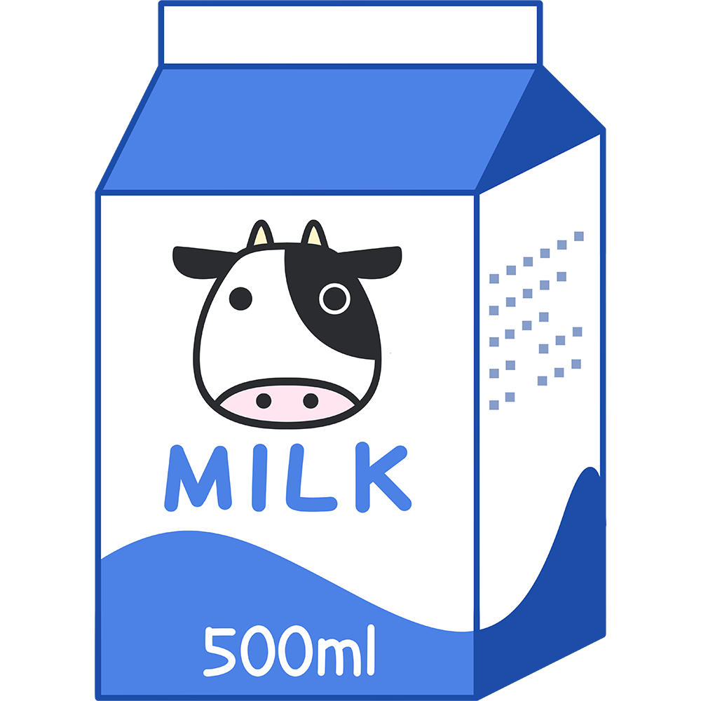 500mlの牛乳パックの無料イラスト
