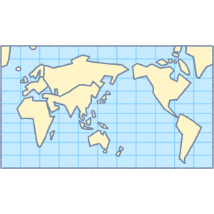 世界地図の無料イラスト