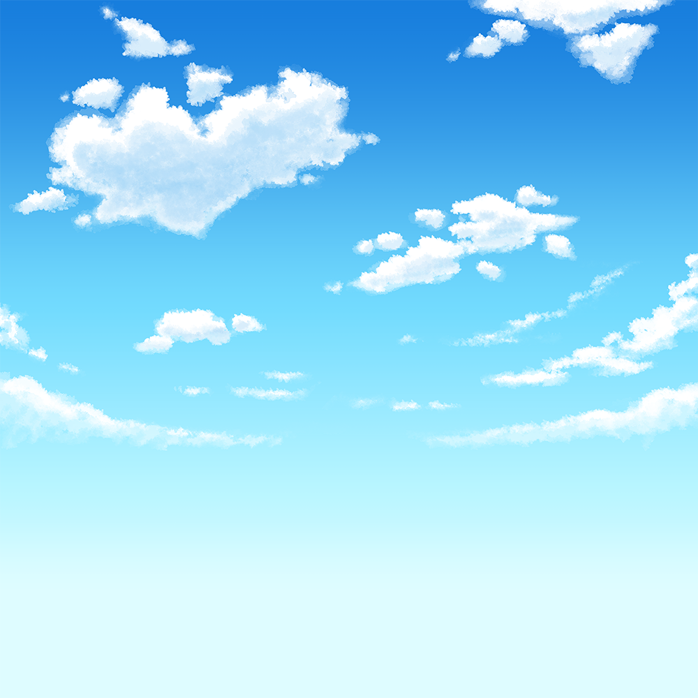 アニメ風の空と雲 無料イラスト かわいいフリー素材集 ねこ画伯コハクちゃん