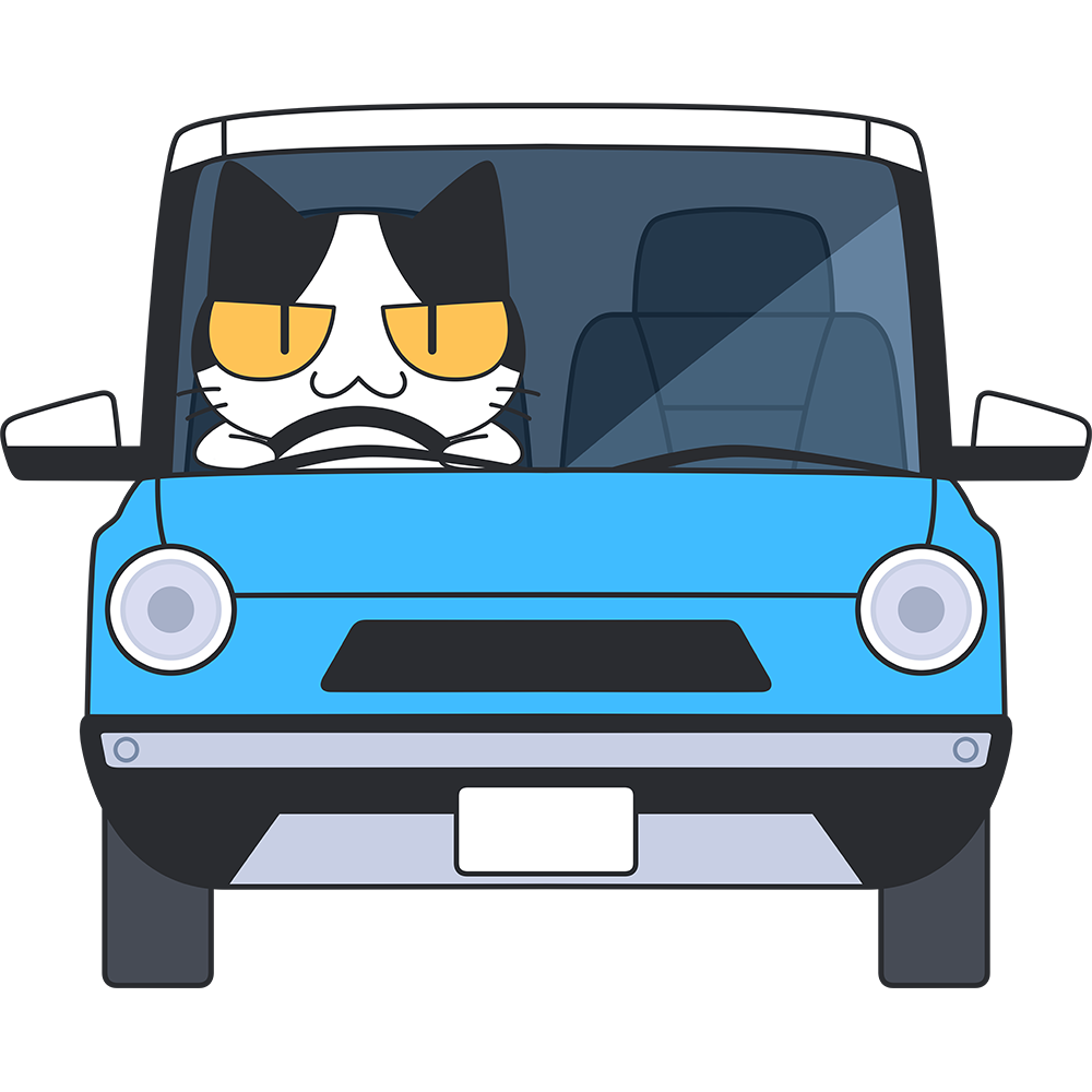 車を運転する猫の無料イラスト