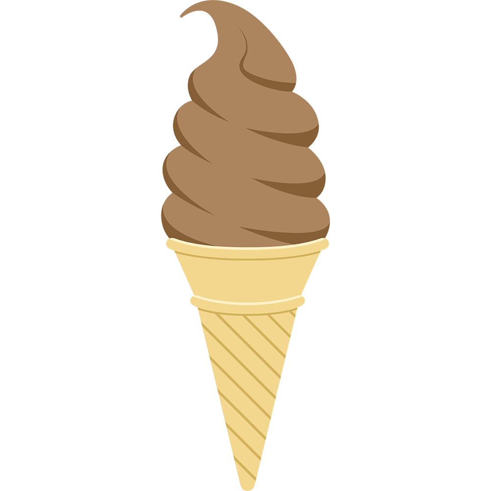 チョコレートソフトクリームの無料イラスト