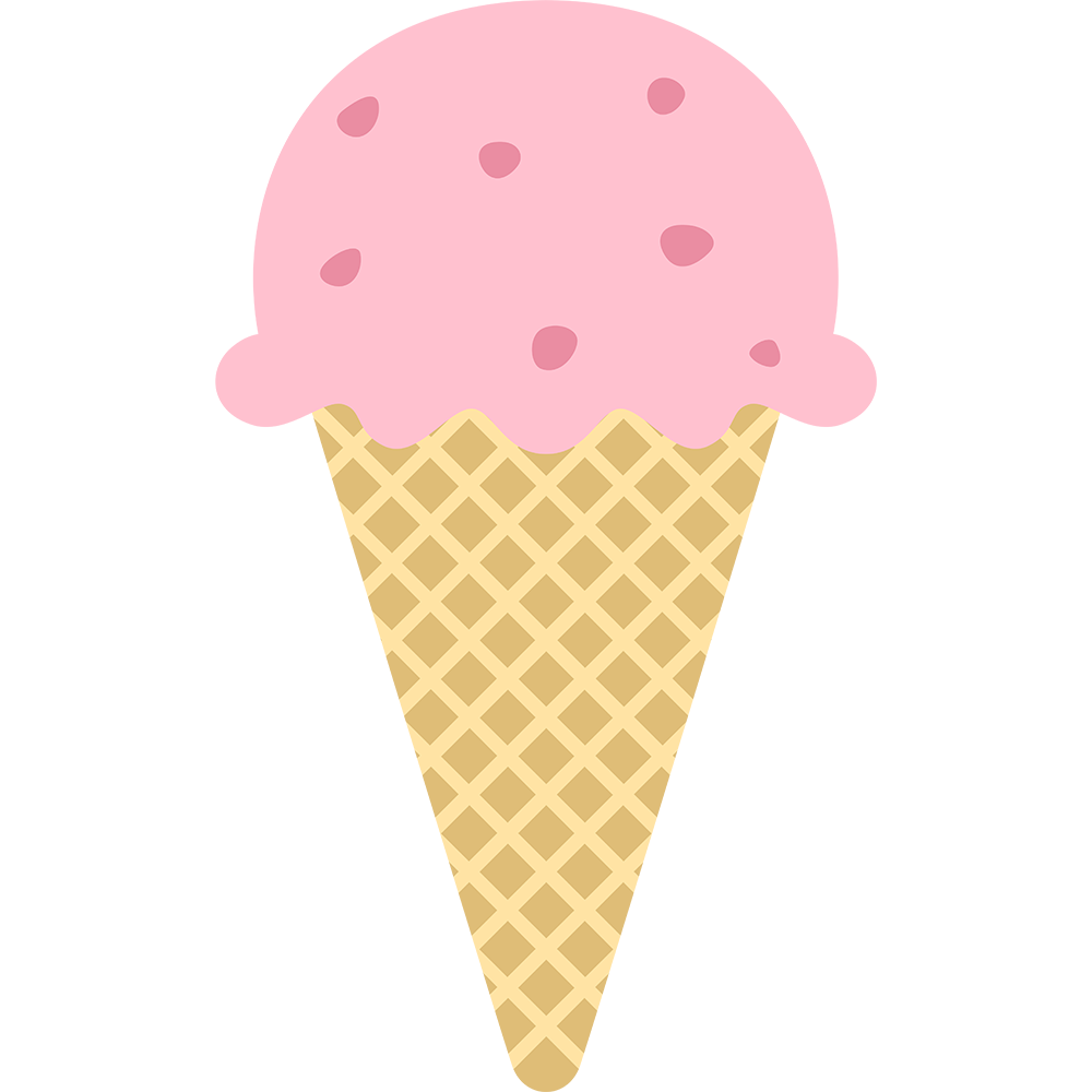 ストロベリーアイスクリームの無料イラスト