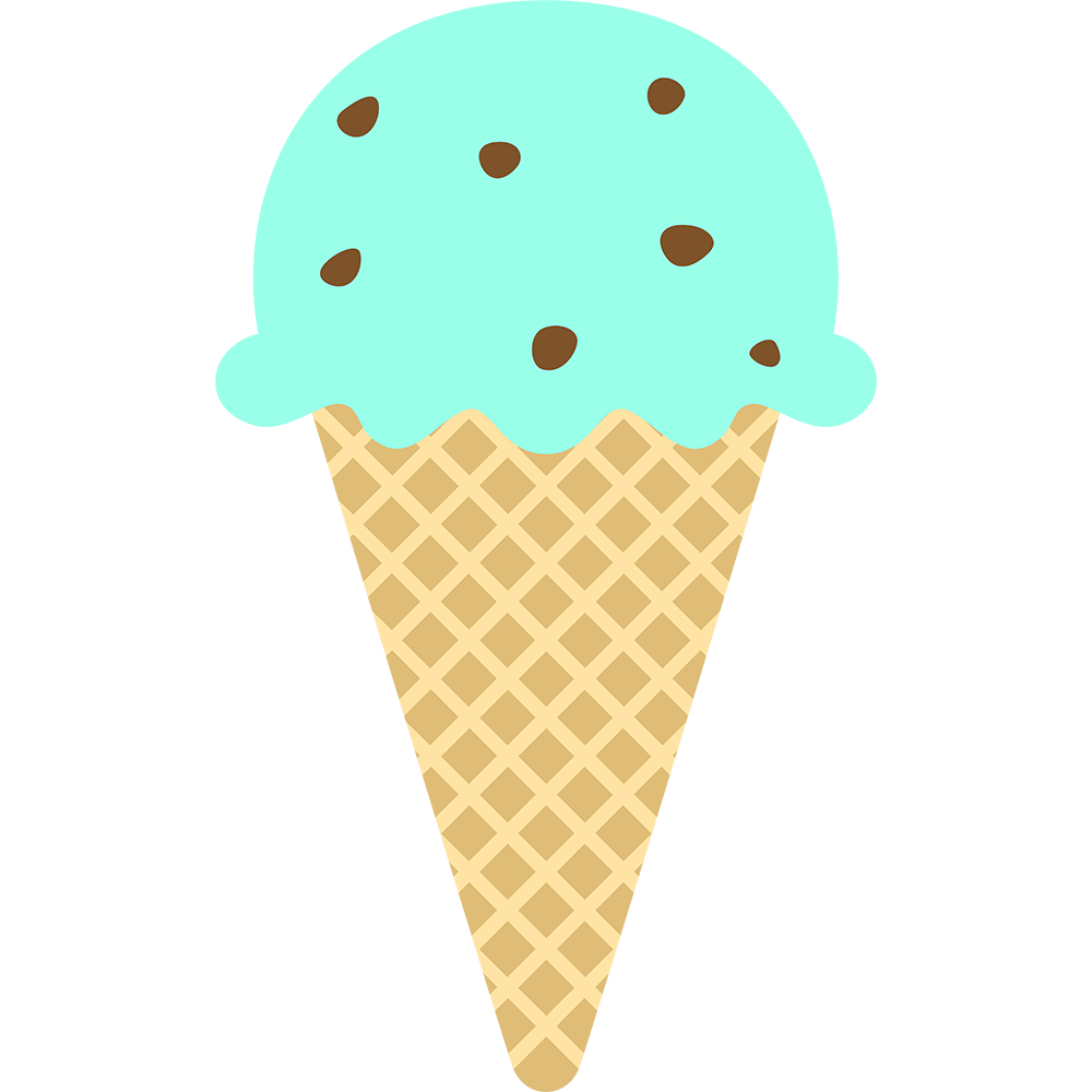 チョコミントアイスクリームの無料イラスト