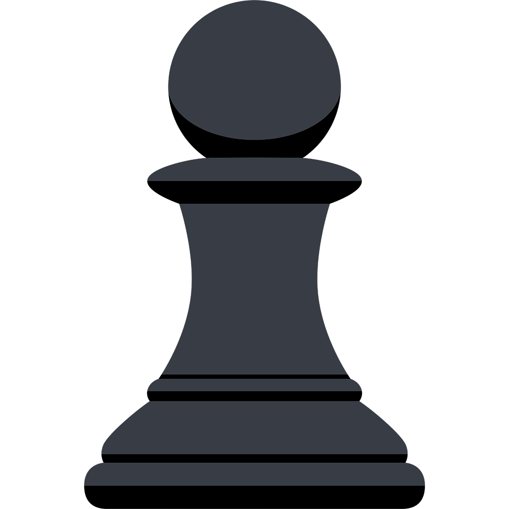 チェスの黒駒（ポーン）の無料イラスト