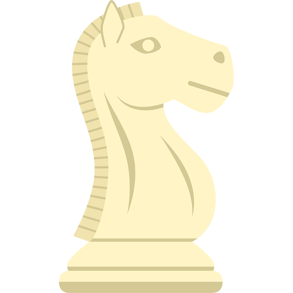 チェスの白駒（ナイト）の無料イラスト