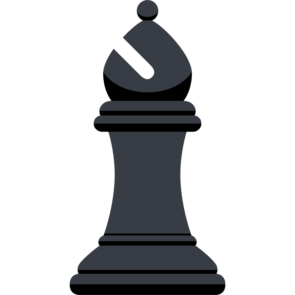 チェスの黒駒（ビショップ）の無料イラスト