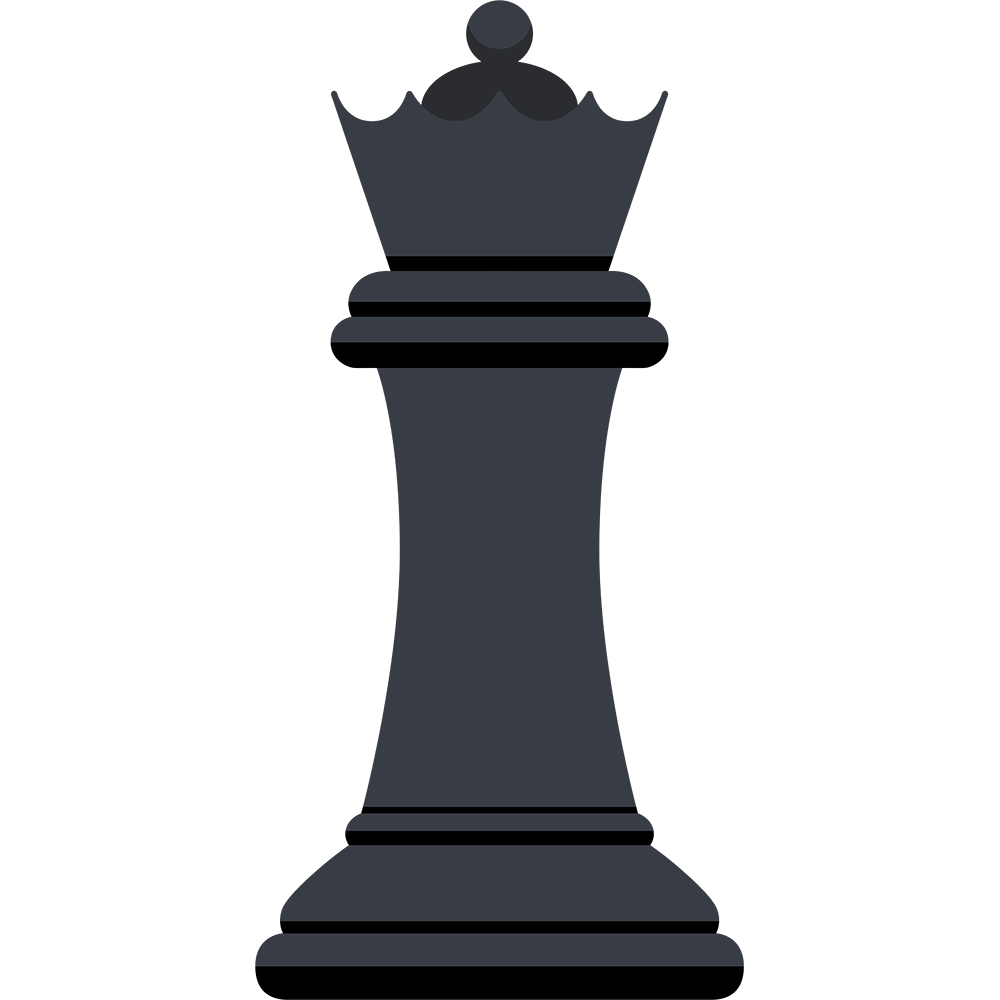 チェスの黒駒（クイーン）の無料イラスト