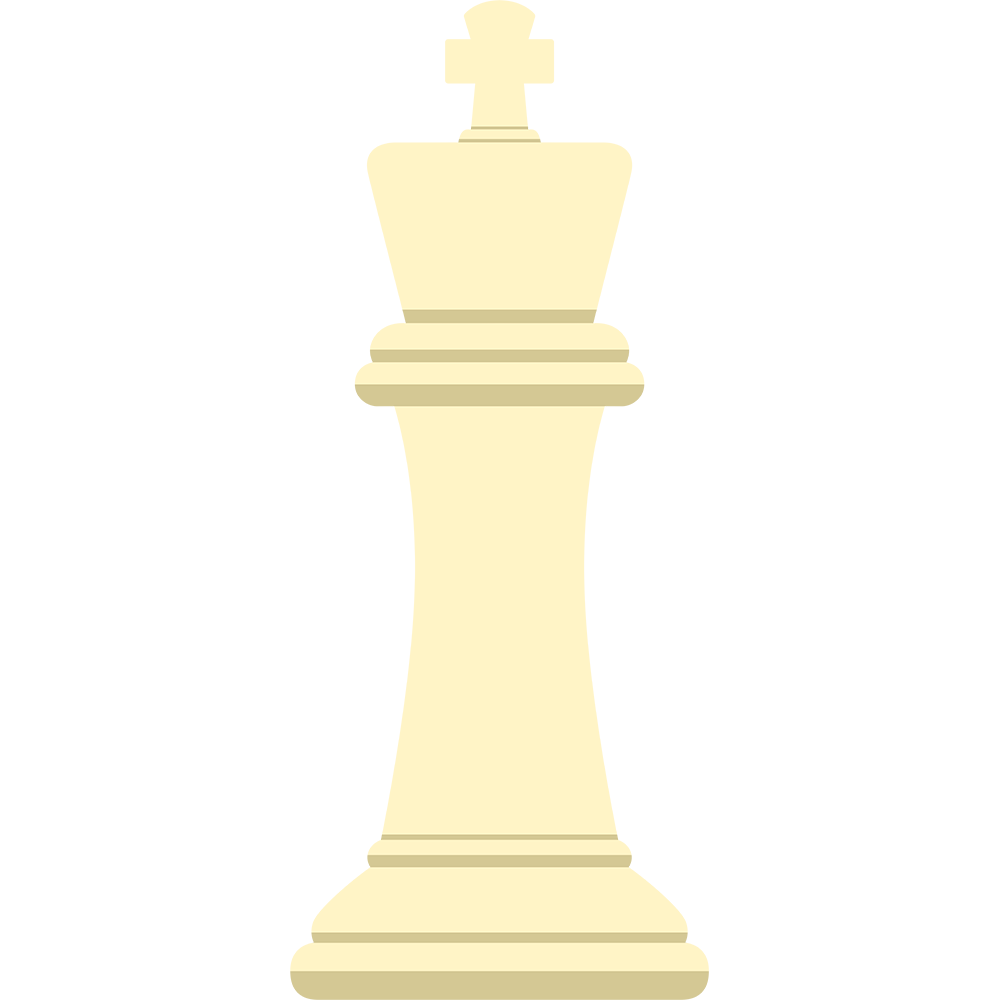 チェスの白駒（キング）の無料イラスト