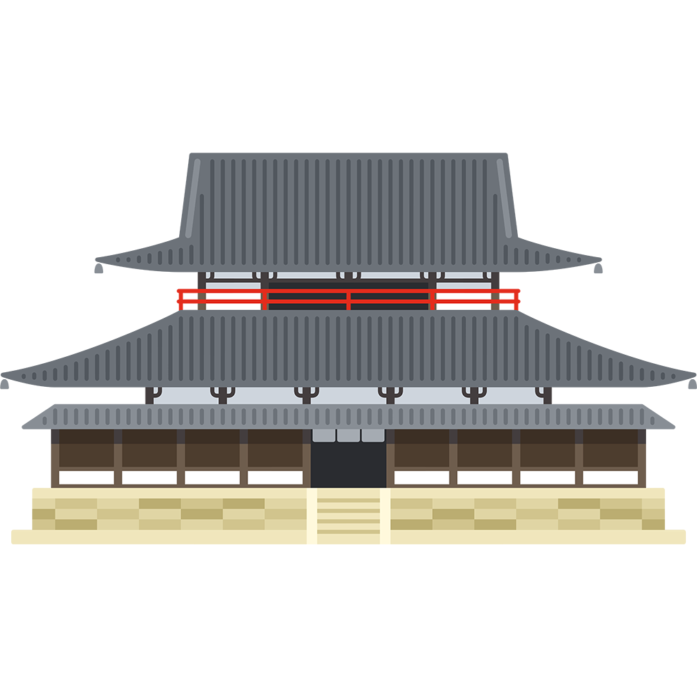 法隆寺金堂の無料イラスト