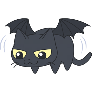 黒猫悪魔の無料イラスト