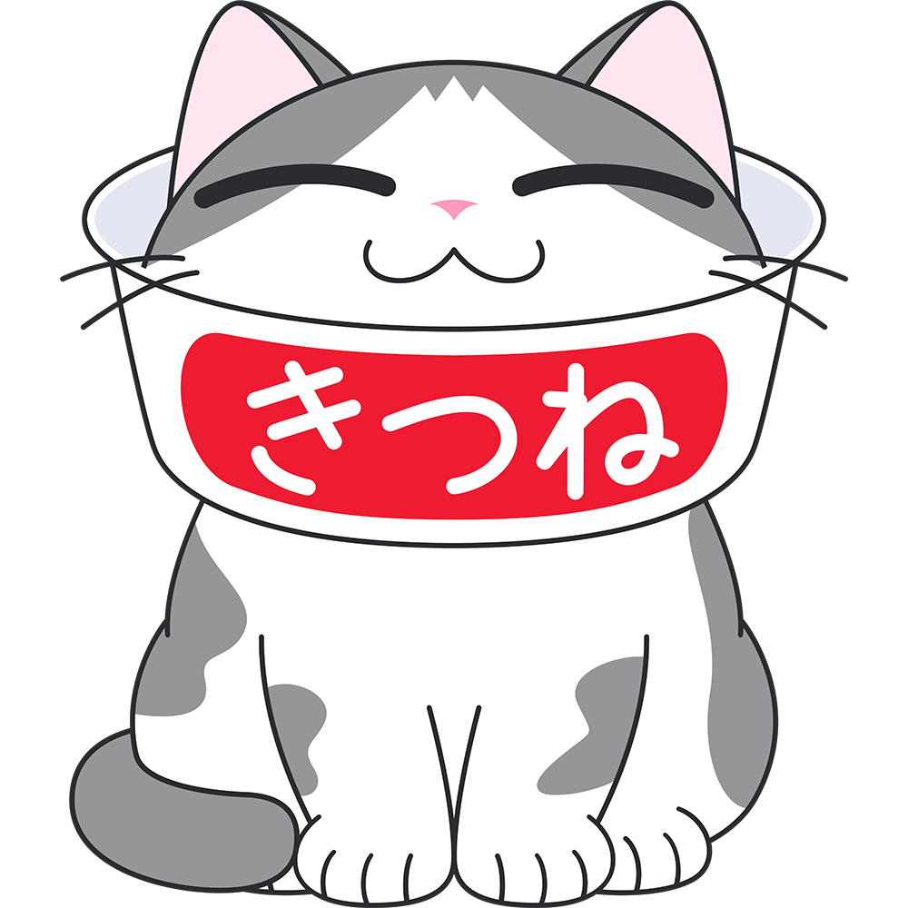 カップ麺のエリザベスカラーをする猫の無料イラスト
