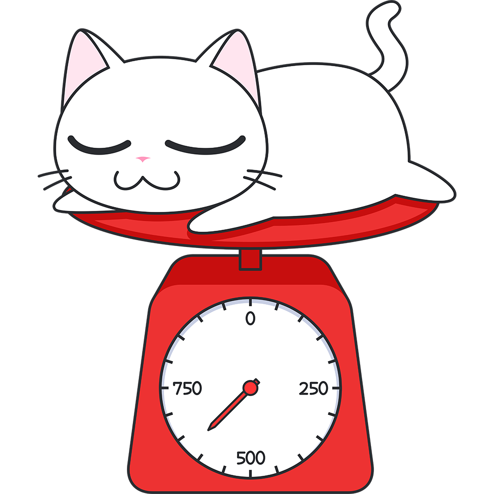 子猫の体重測定の無料イラスト