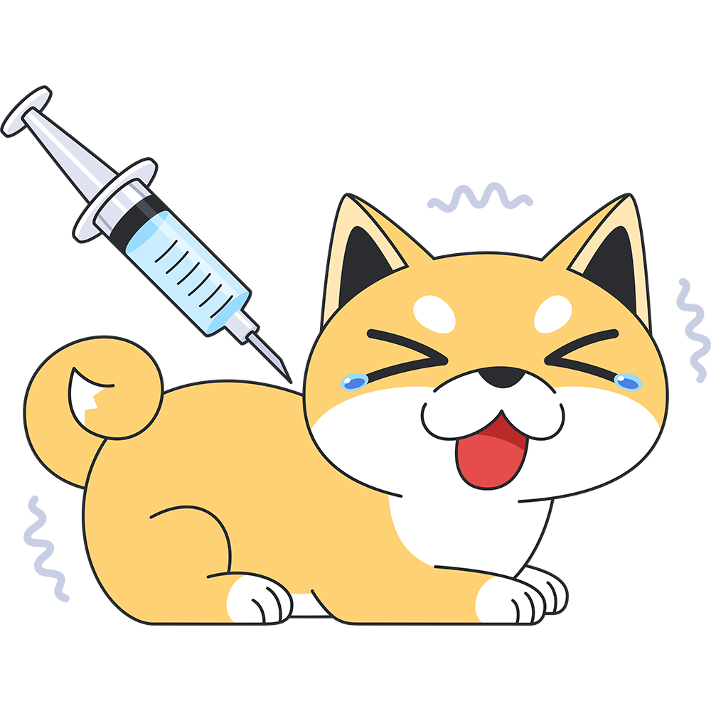 ワクチンを打つ犬の無料イラスト