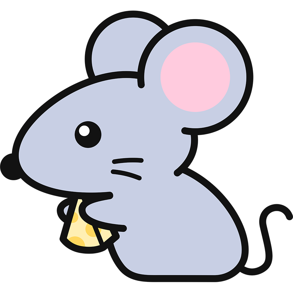 チーズを食べるネズミの無料イラスト（2）