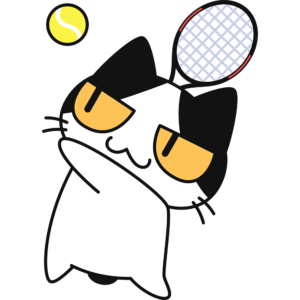 テニス：サーブをする猫