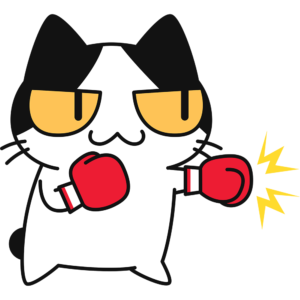 ボクシングをする猫