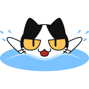 水泳：バタフライをする猫