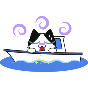 船酔いする猫