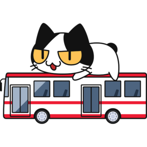 バスに乗る猫