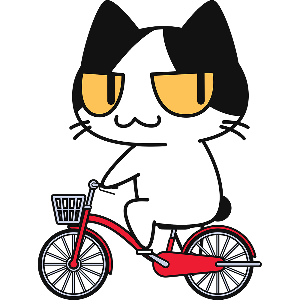 電動自転車 無料イラスト かわいいフリー素材集 ねこ画伯コハクちゃん