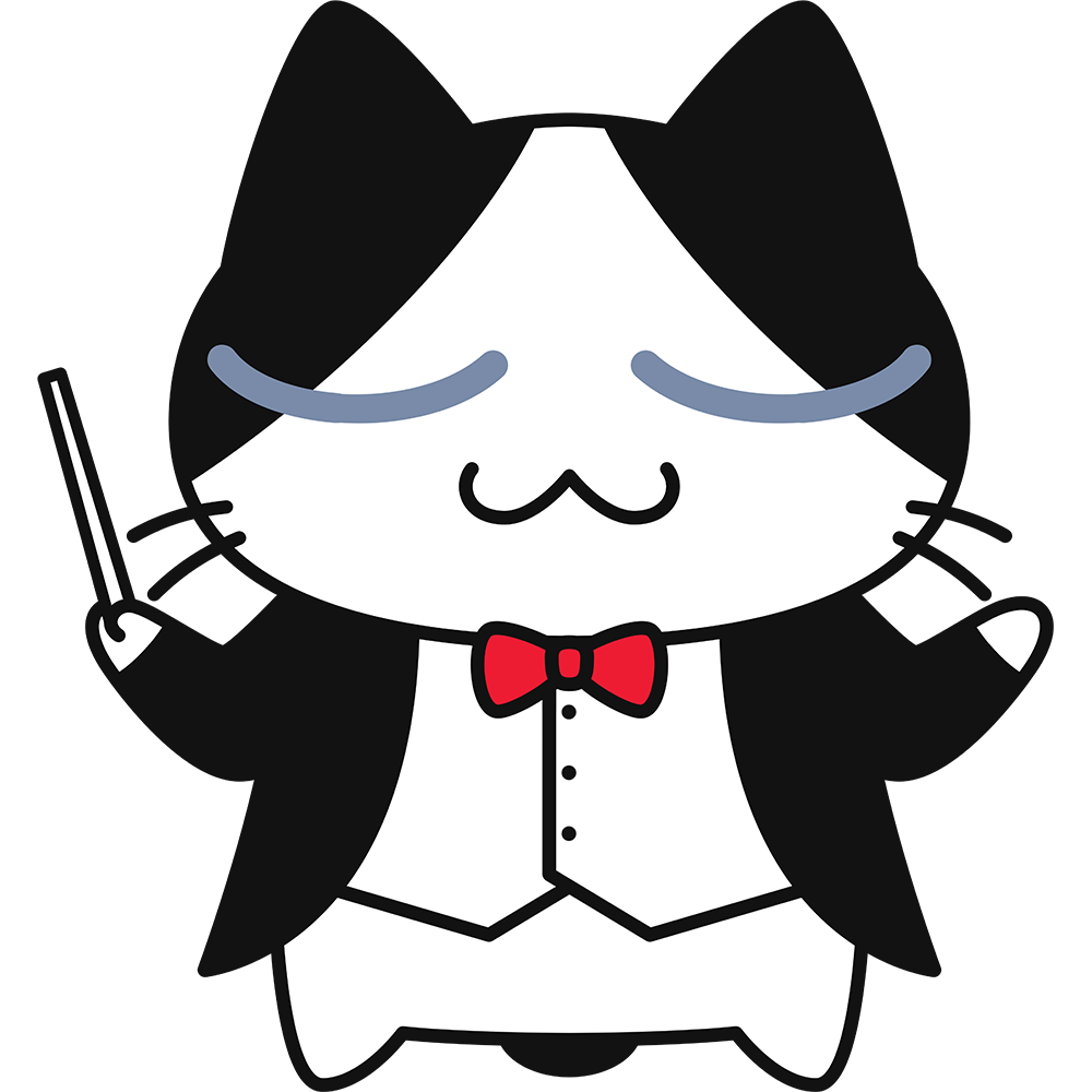 指揮者をする猫の無料イラスト