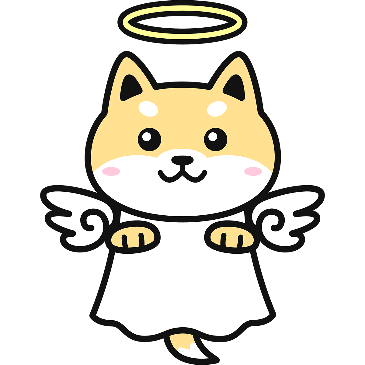 天使になった犬 無料イラスト かわいいフリー素材集 ねこ画伯コハクちゃん