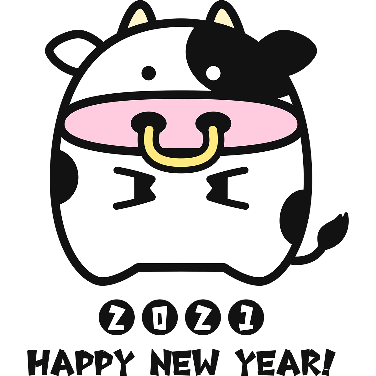 21年の年賀状 1 無料イラスト かわいいフリー素材集 ねこ画伯コハクちゃん