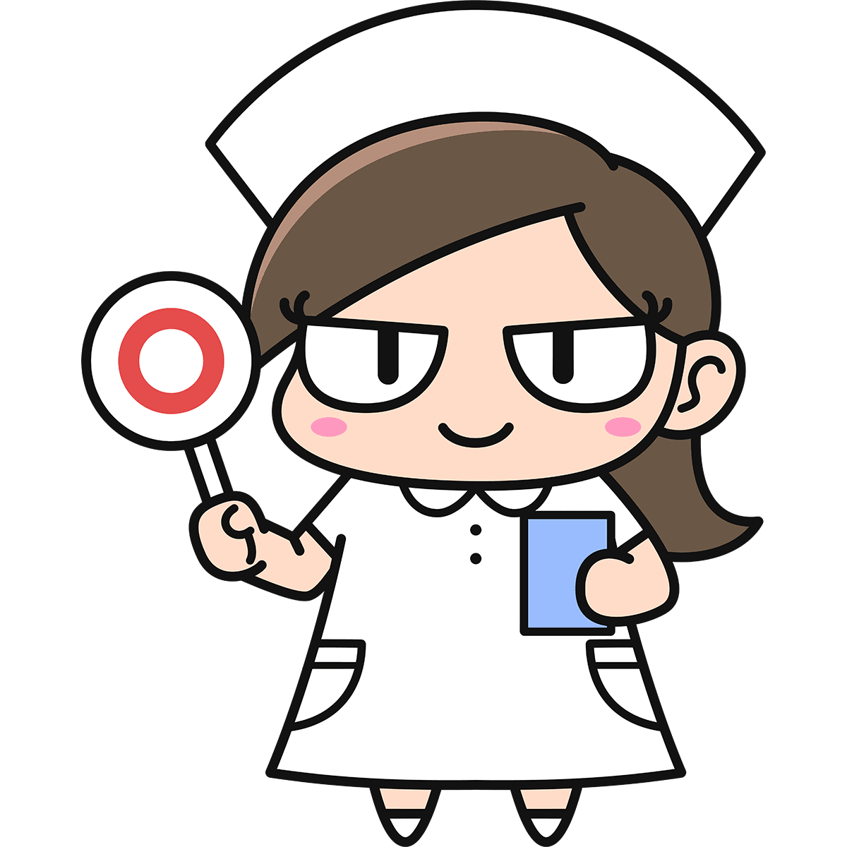 女性看護師ダメコ（正解）の無料イラスト