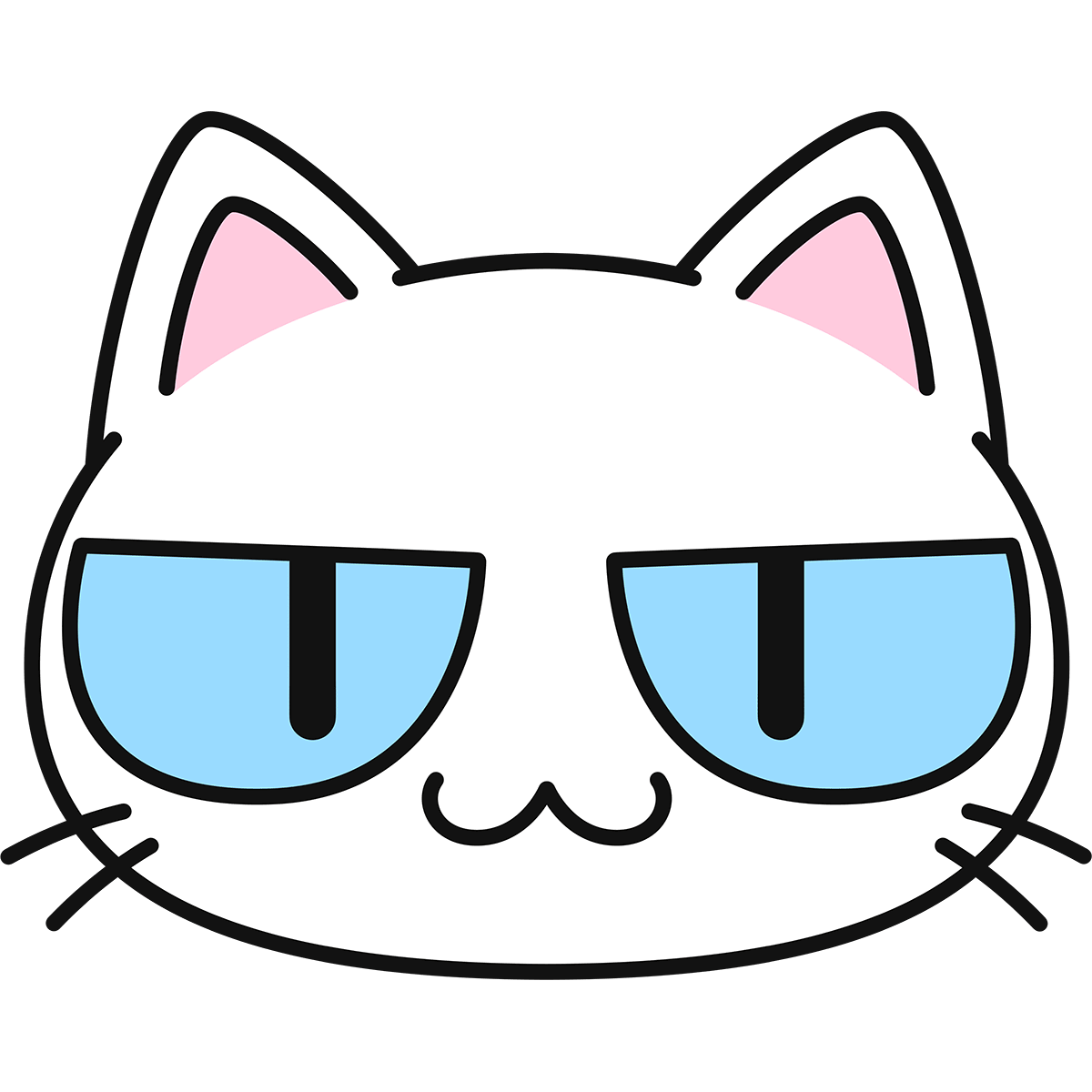 白猫の顔 猫目 無料イラスト かわいいフリー素材集 ねこ画伯コハクちゃん