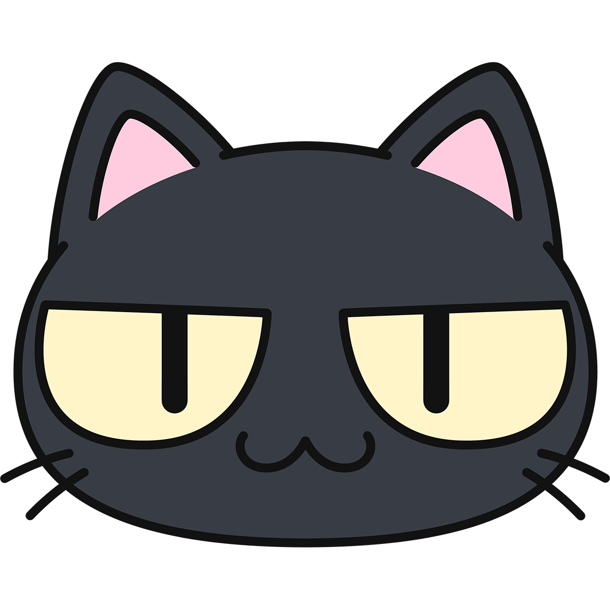 黒猫の顔 猫目 無料イラスト かわいいフリー素材集 ねこ画伯コハクちゃん