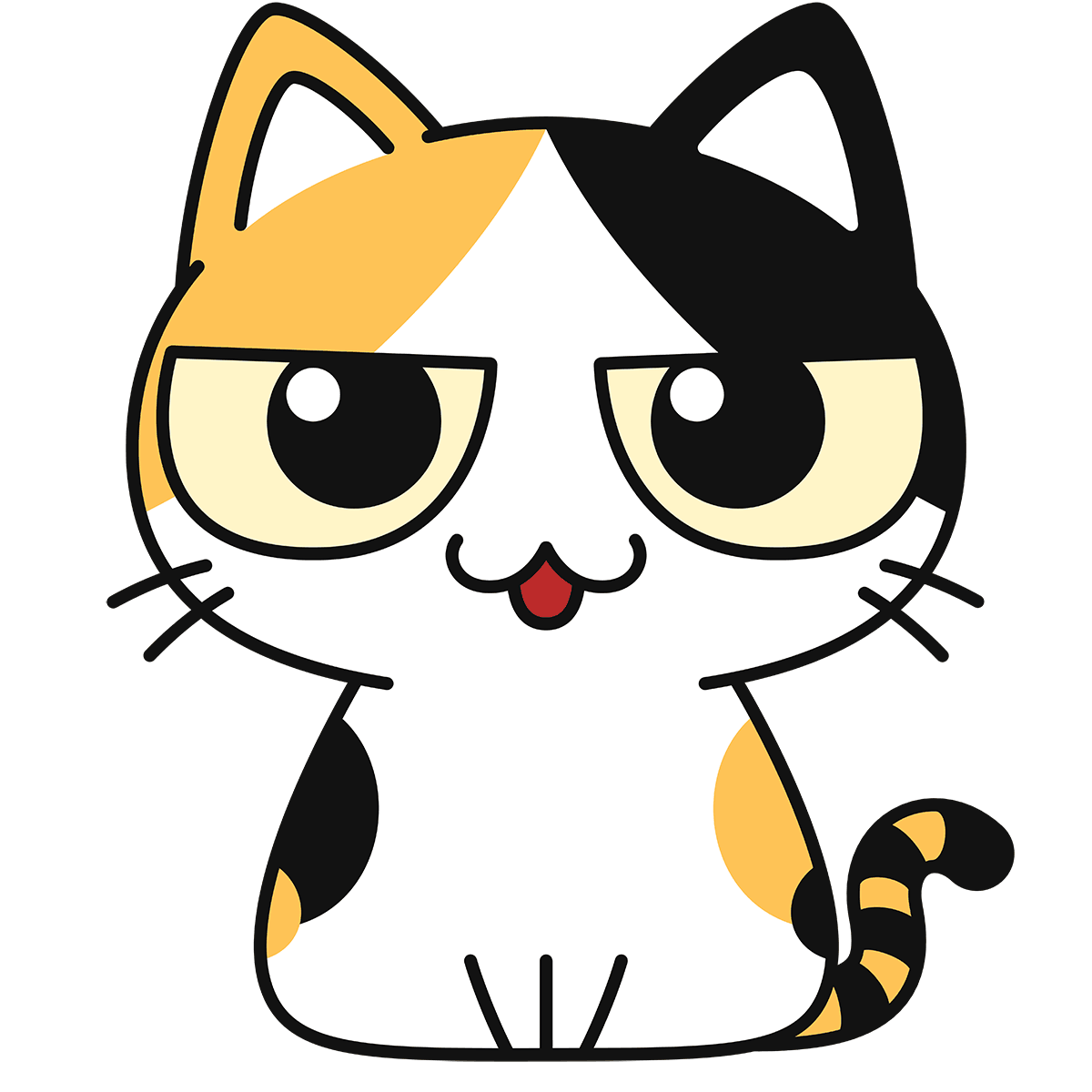 三毛猫 話す 無料イラスト かわいいフリー素材集 ねこ画伯コハクちゃん