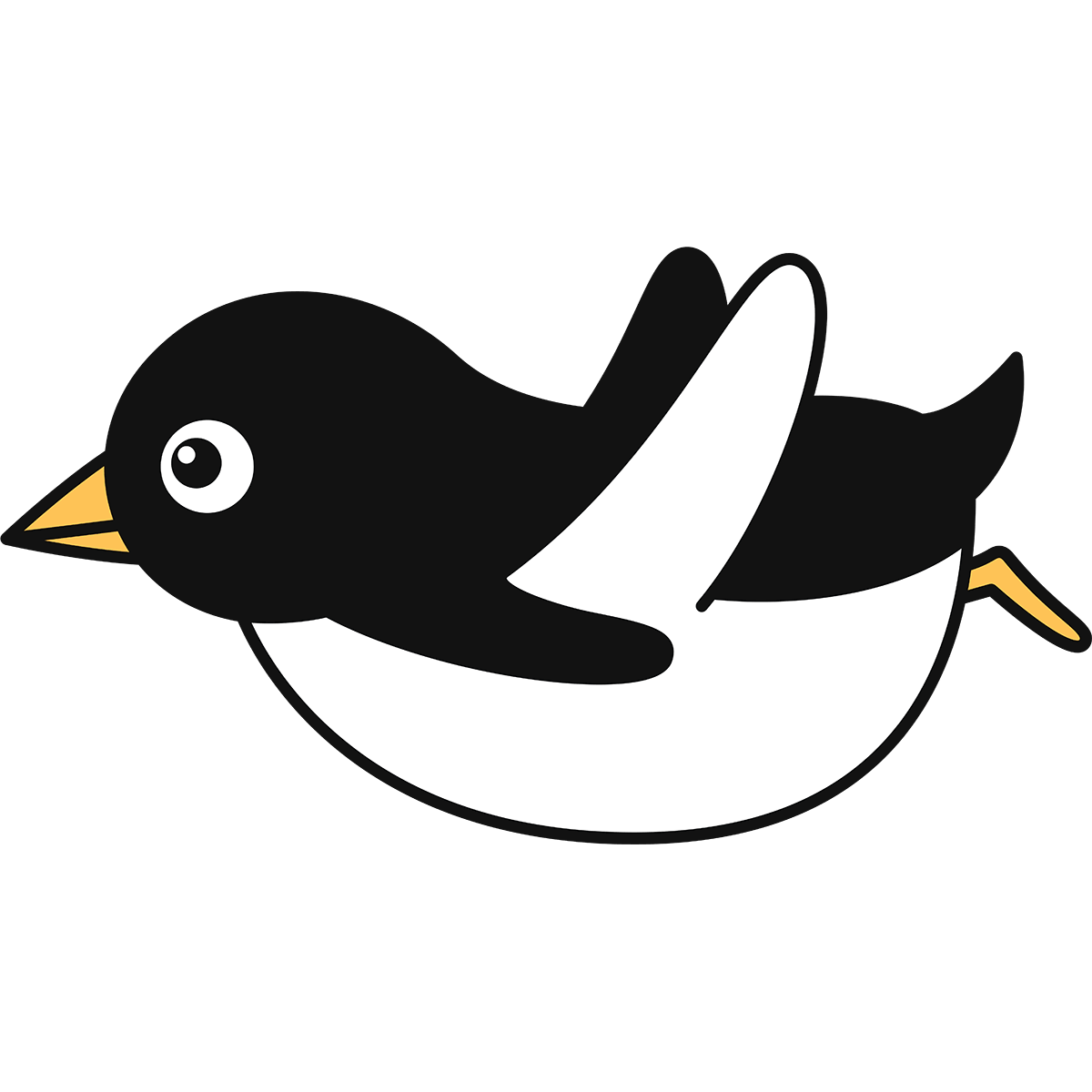 滑るアデリーペンギンの無料イラスト