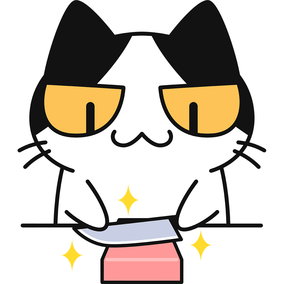 包丁を研ぐ猫の無料イラスト